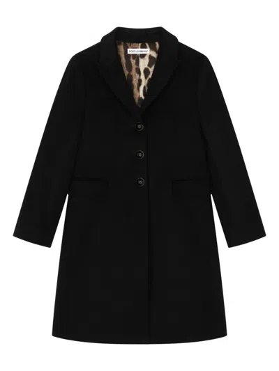DOLCE & GABBANA DG-BUTTONS SINGLE-BREASTED WOOL COAT