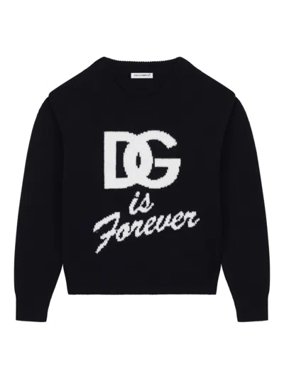 DOLCE & GABBANA DG LOGO WOOL SWEATSHIRT