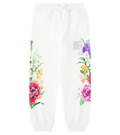 DOLCE & GABBANA DG FLORAL COTTON JERSEY SWEATPANTS