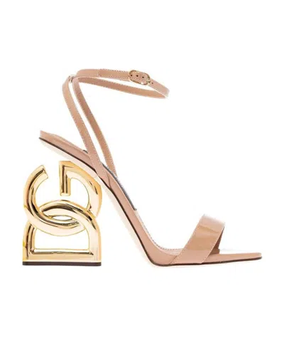 DOLCE & GABBANA DOLCE  GABBANA KEIRA LOGO HEEL SANDALS