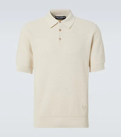 DOLCE & GABBANA DG KNITTED COTTON POLO SHIRT