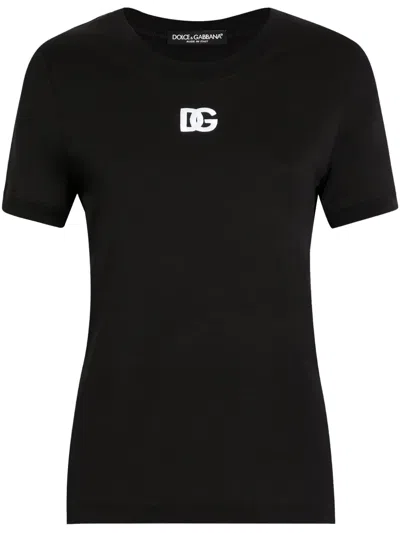 DOLCE & GABBANA DG LOGO-EMBROIDERED JERSEY T-SHIRT