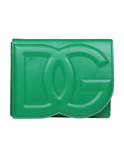 DOLCE & GABBANA DOLCE  GABBANA LOGO EMBOSSED FOLDOVER TOP CROSSBODY BAG
