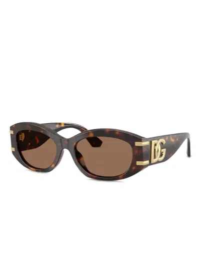 DOLCE & GABBANA DG-LOGO TORTOISESHELL SUNGLASSES