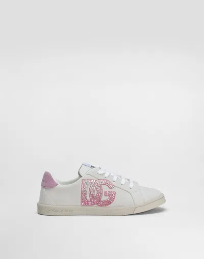 DOLCE & GABBANA DG ORIGINAL CALFSKIN SNEAKERS WITH DG LOGO
