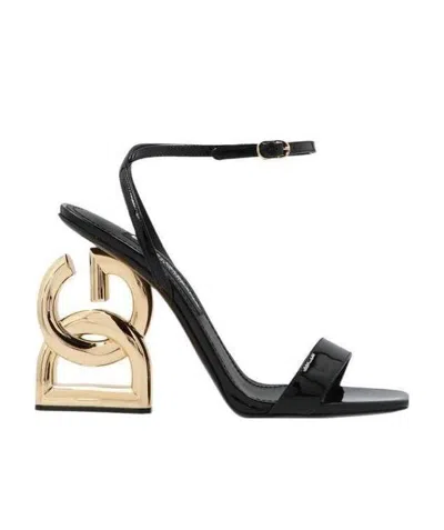 DOLCE & GABBANA DOLCE  GABBANA KEIRA LOGO HEEL SANDALS