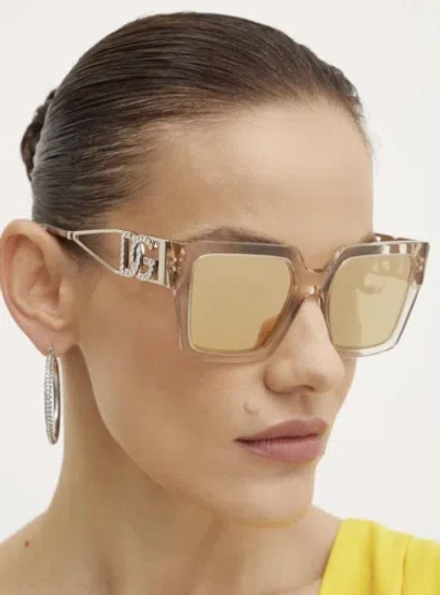 DOLCE & GABBANA DOLCE & GABBANA DG4446B-343203-53 YELLOW GOLD SUNGLASSES