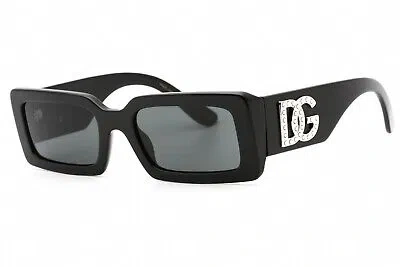 DOLCE & GABBANA DOLCE & GABBANA DG4447B 335587 SUNGLASSES BLACK FRAME DARK GREY LENSES 53MM