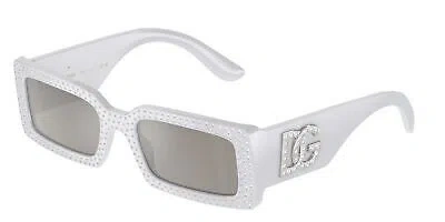 DOLCE & GABBANA DOLCE & GABBANA DG4447B 34186G LIGHT GREY MIRROR SILVER 53 MM WOMEN'S SUNGLASSES