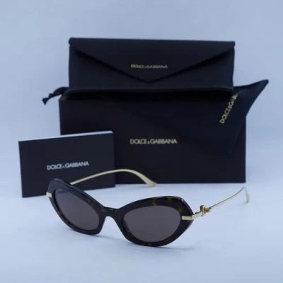 DOLCE & GABBANA DOLCE & GABBANA DG4473 502/73 HAVANA/DARK BROWN 52-21-140 SUNGLASSES AUTH...