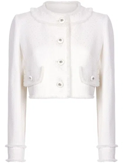 DOLCE & GABBANA DNA FRAYED CROPPED JACKET