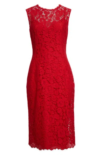 DOLCE & GABBANA DOLCE&GABBANA FLORAL LACE SHEATH DRESS