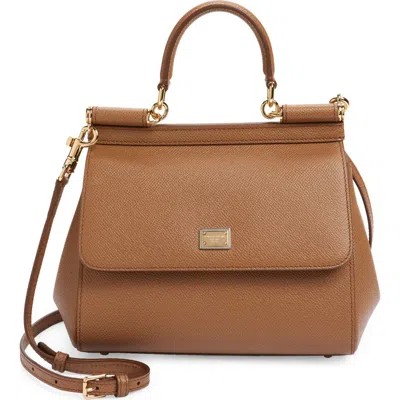 DOLCE & GABBANA DOLCE&GABBANA MEDIUM SICILY LEATHER TOP HANDLE BAG