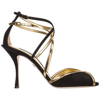 DOLCE & GABBANA DOLCE&GABBANA SANDALEN DAMEN CR0712AZ47689718 BLOCKABSATZ H 8.5 CM WILDLEDER NER