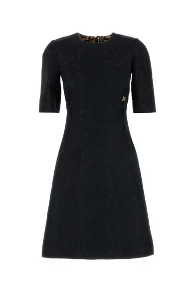 DOLCE & GABBANA DOLCE & GABBANA BLACK BROCADE DRESS