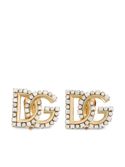 DOLCE & GABBANA DROP EARRINGS WITH LOGO