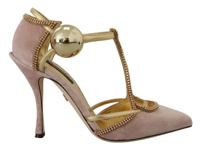 DOLCE & GABBANA ELEGANT PINK CRYSTAL PUMPS WITH HIGH HEELS