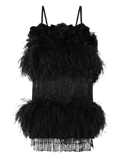 DOLCE & GABBANA EMBELLISHED BEADED MINI COCKTAIL DRESS