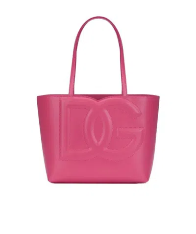 DOLCE & GABBANA DOLCE  GABBANA LOGO EMBOSSED SMALL SHOPPING BAG