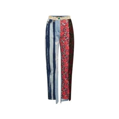 DOLCE & GABBANA DOLCE & GABBANA EMBROIDERED DENIM PANTS WOMEN