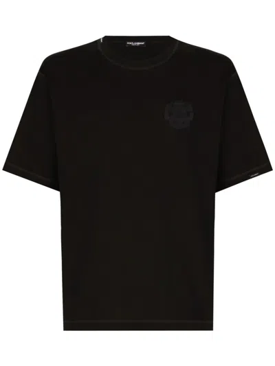 DOLCE & GABBANA EMBROIDERED LOGO T-SHIRT