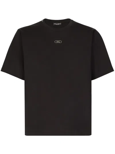 DOLCE & GABBANA EMBROIDERED LOGO T-SHIRT