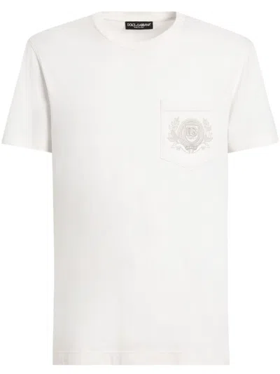 DOLCE & GABBANA EMBROIDERED-LOGO T-SHIRT