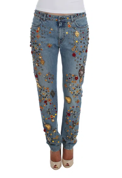DOLCE & GABBANA ENCHANTED SICILY CRYSTAL HEART BOYFRIEND JEANS