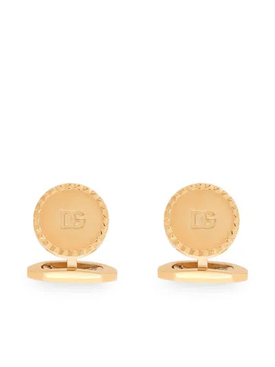 DOLCE & GABBANA ENGRAVED-LOGO CUFFLINK