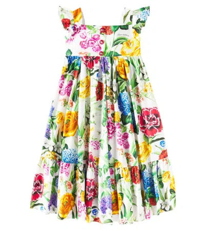 DOLCE & GABBANA FLORAL COTTON POPLIN DRESS