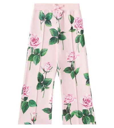 DOLCE & GABBANA FLORAL COTTON SWEATPANTS