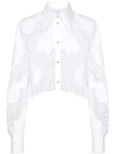 DOLCE & GABBANA FLORAL-EMBROIDERED POPLIN SHIRT