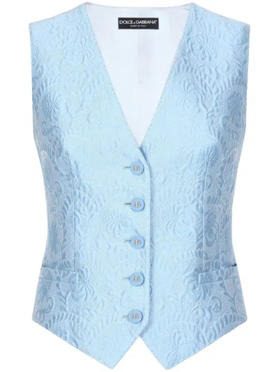 DOLCE & GABBANA DNA FLORAL-JACQUARD WAISTCOAT