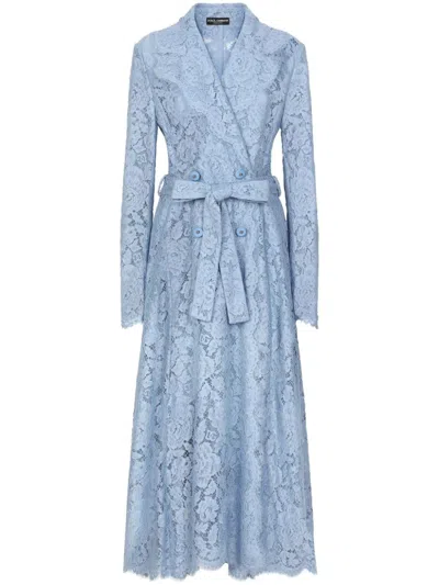 DOLCE & GABBANA DNA CORDONETTO-LACE TRENCH COAT