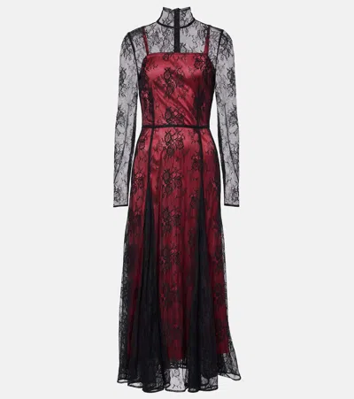 DOLCE & GABBANA FLORAL LACE MIDI DRESS