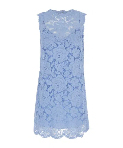DOLCE & GABBANA DOLCE  GABBANA A-LINE SLEEVELESS MINI LACE DRESS