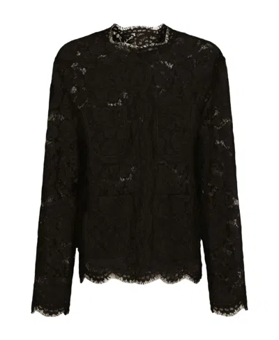 DOLCE & GABBANA DOLCE  GABBANA LONG-SLEEVED LACE JACKET