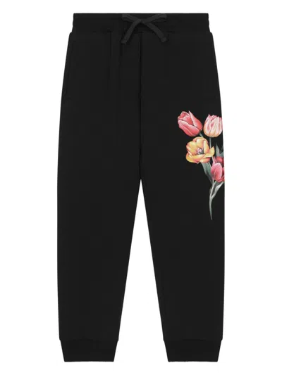 DOLCE & GABBANA FLORAL-PRINT COTTON JOGGERS