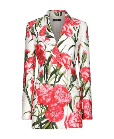 DOLCE & GABBANA DOLCE  GABBANA CARNATION-PRINTED JERSEY TURLINGTON BLAZER