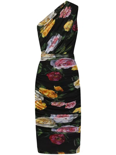 DOLCE & GABBANA FLORAL-PRINT MIDI DRESS