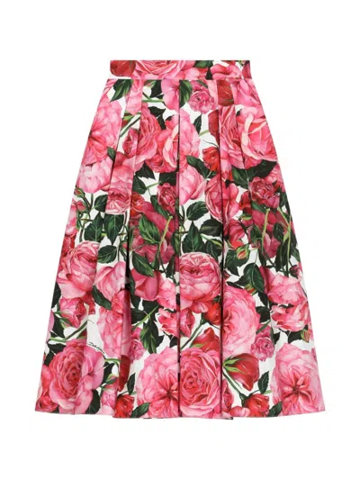 DOLCE & GABBANA FLORAL-PRINT SKIRT