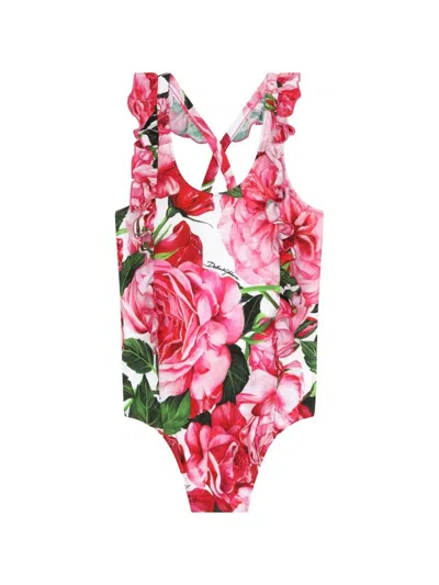 DOLCE & GABBANA FLORAL-PRINT SWIMSUIT