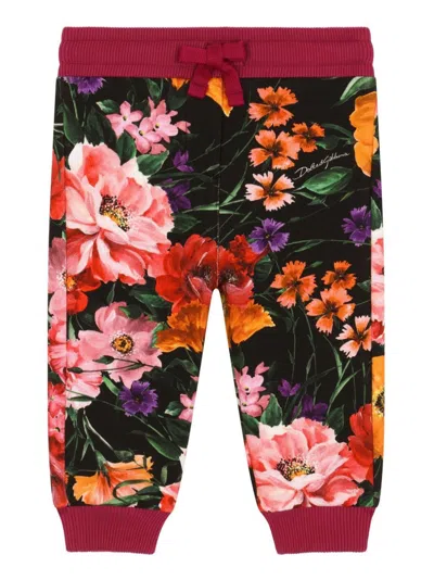 DOLCE & GABBANA FLORAL-PRINT TRACK PANTS