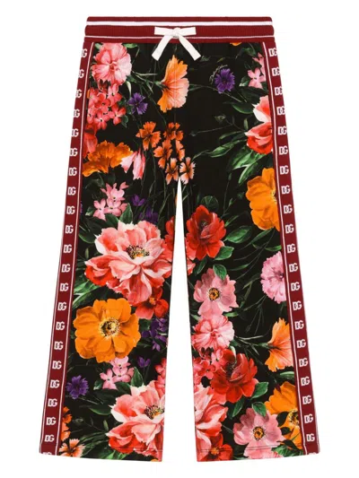 DOLCE & GABBANA FLORAL-PRINT WIDE-LEG JOGGERS