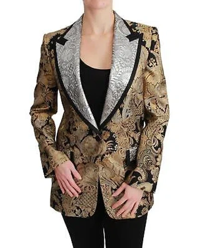 DOLCE & GABBANA DOLCE & GABBANA FLORALE JACQUARD-BLAZERJACKE - OUTERWEAR - GOLD -SIZE 44