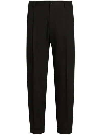 DOLCE & GABBANA FOLDED-EDGE TROUSERS