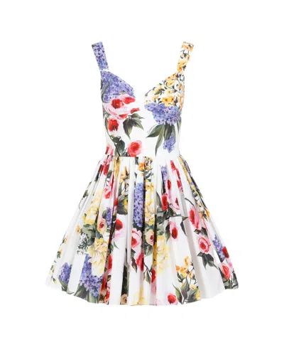 DOLCE & GABBANA DOLCE  GABBANA GARDEN PRINTED MINI CORSET DRESS