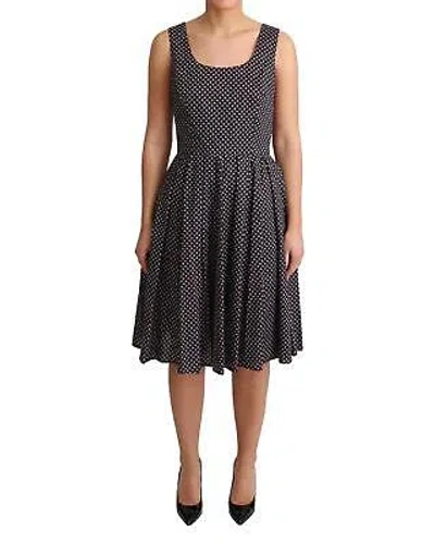 DOLCE & GABBANA DOLCE & GABBANA GEBLUMTES BAUMWOLLKLEID IN A-LINIE - DRESSES - BLACK -SIZE 42