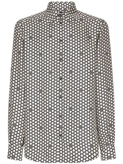 DOLCE & GABBANA GEOMETRIC-PRINT SILK SHIRT