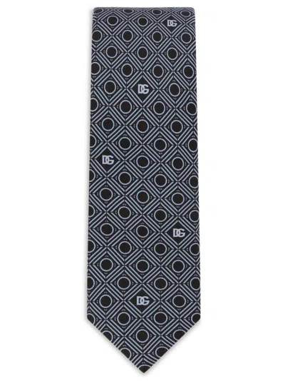 DOLCE & GABBANA GEOMETRIC-PRINT SILK TIE